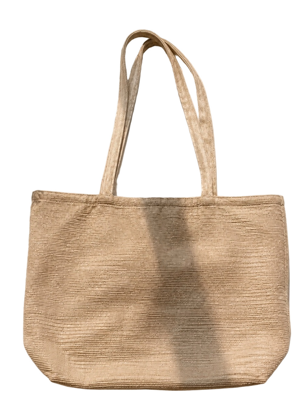 Bijoux Terner Cream Ribbed Shoulder Tote Bag Neutral Y2K Minimalist Purse